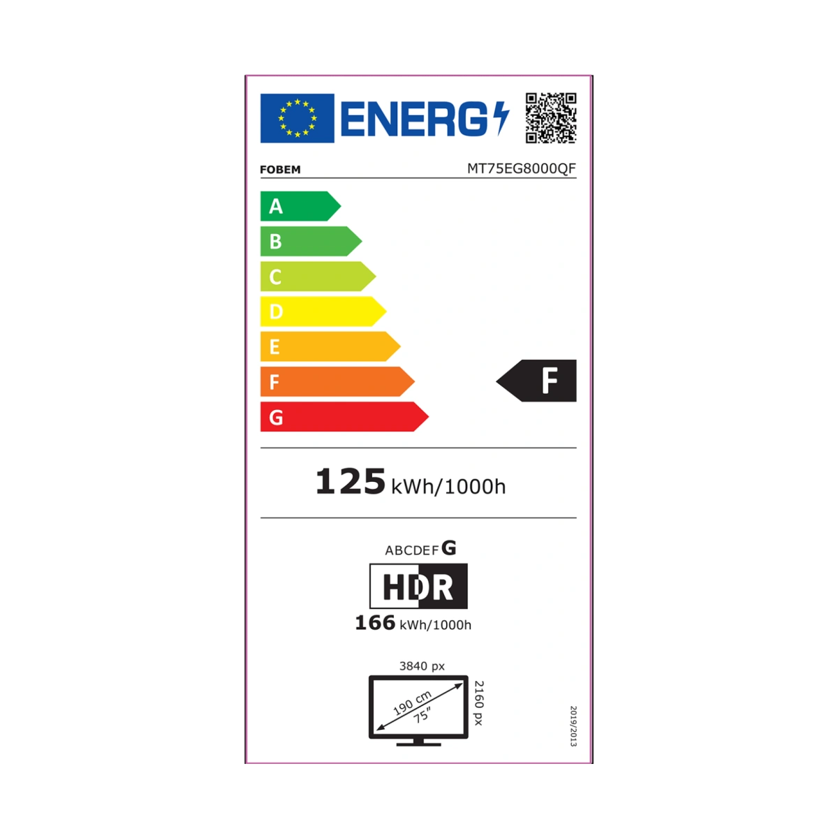 75″ Fobem 4K UHD QLED Smart TV MT75EG8000QF