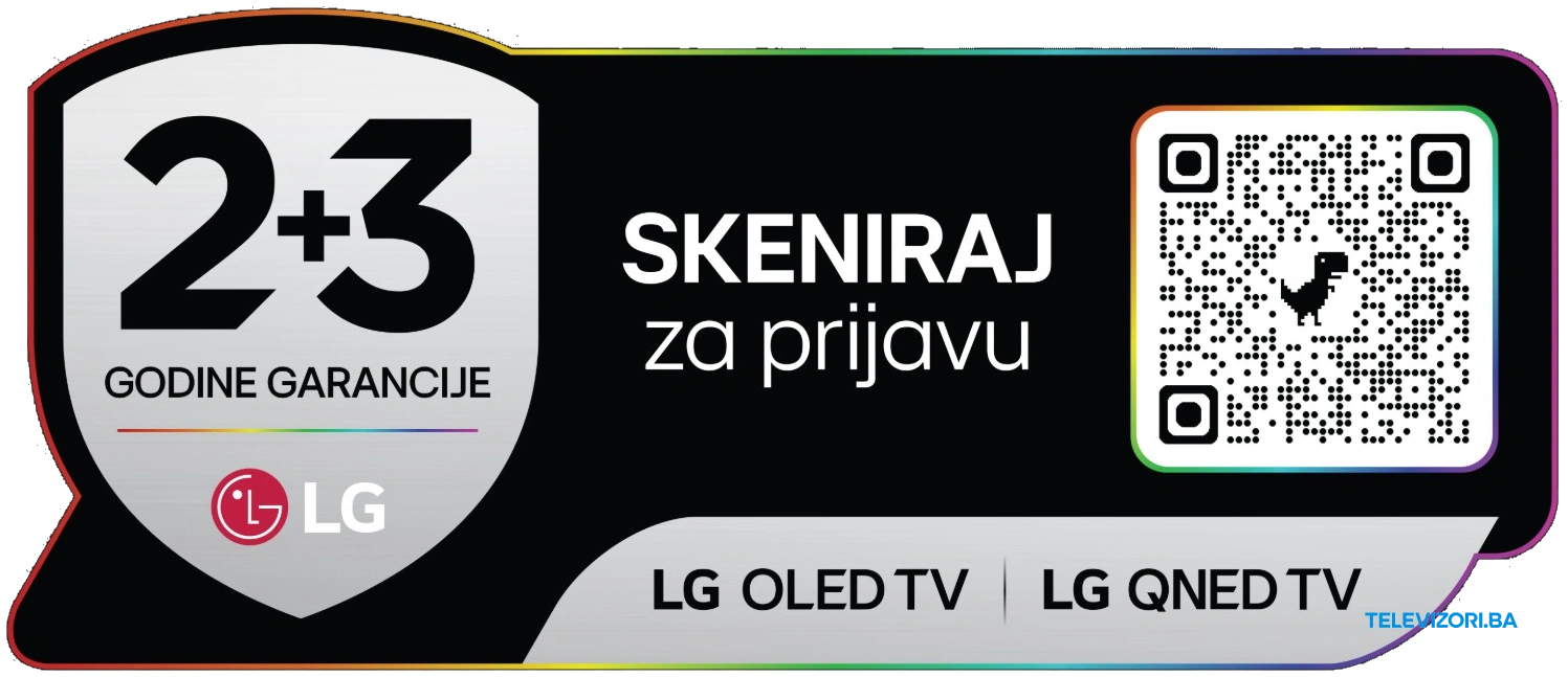 LG OLED i QNED – 2+3 godine garancije, skeniraj za prijavu
